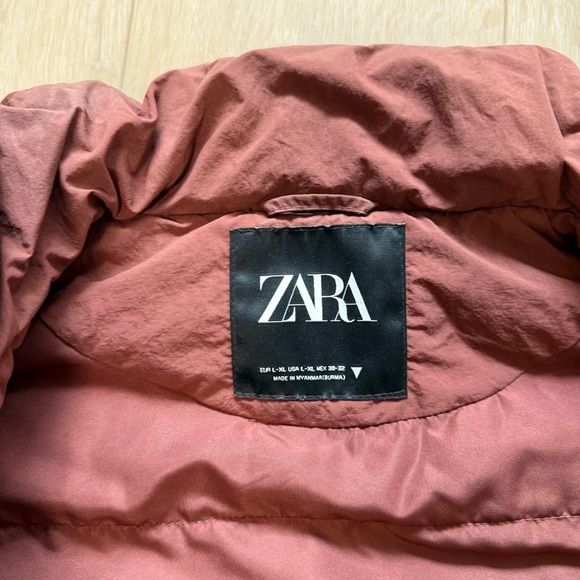 Zara | Brown Cropped Puffer Vest - Picture 3 of 4